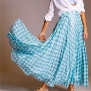 Anthropologie pleated maxi skirt
